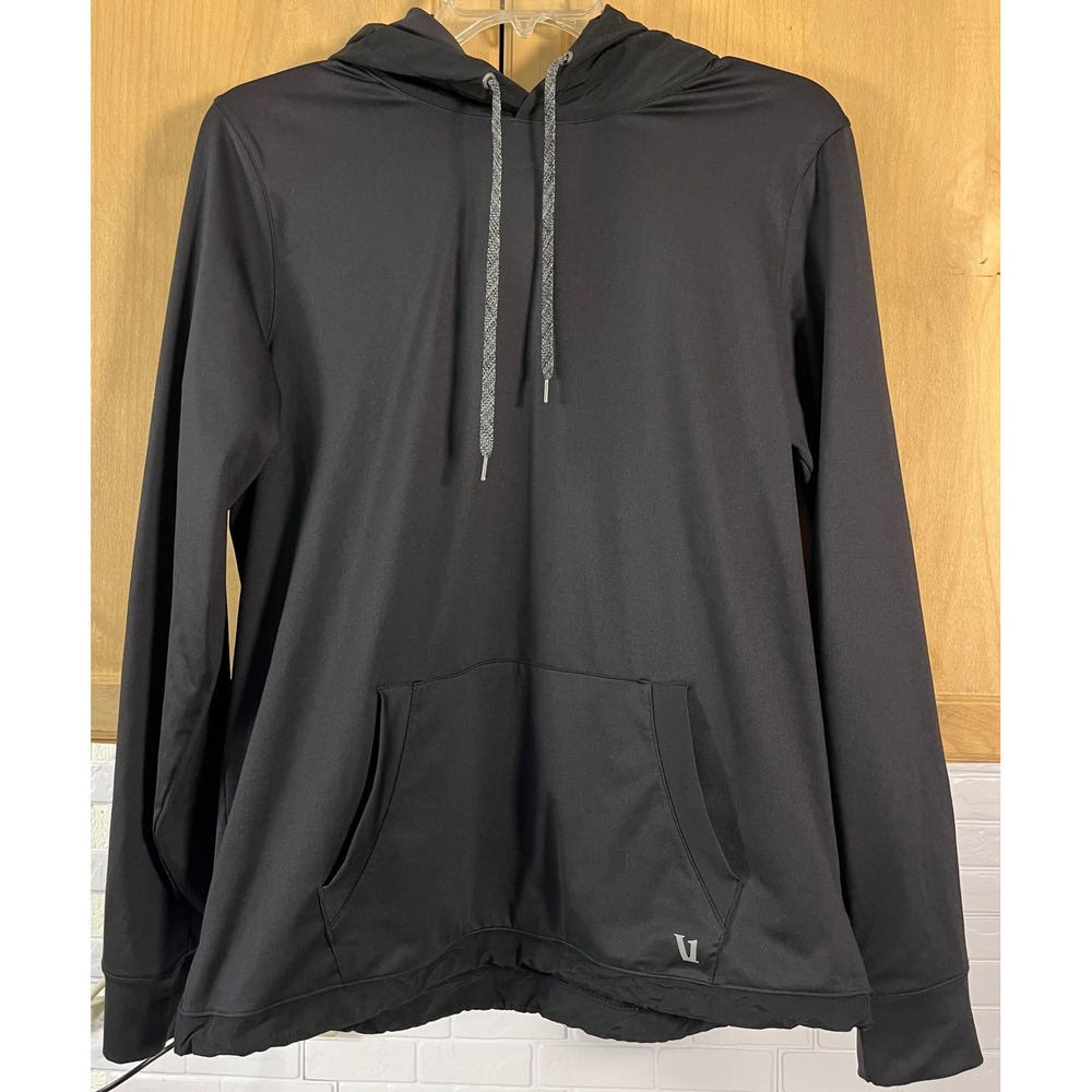 Vuori Hoodie Men Large Black Performance Activewear Stretch V264 Pocket